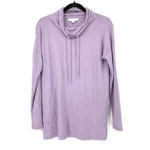 J.Jill Pure Jill Eco-Terry Cowl Neck Tunic Pullover Womens XS Lavender